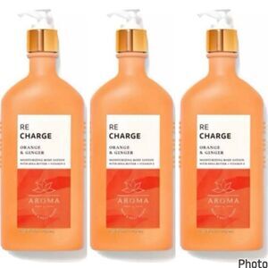 NWT 3 Bath & Body Works Aromatherapy BE CHARGE Orange & Ginger Body Lotion 6.5Oz